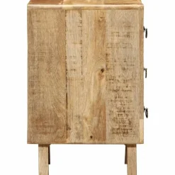 vidaXL Table de chevet 37x32x50 cm bois de manguier massif brut