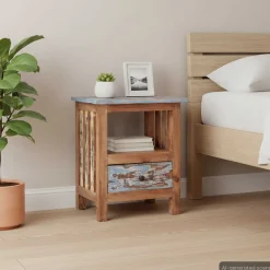 vidaXL Table de chevet 41x30x50 cm bois d'acajou massif