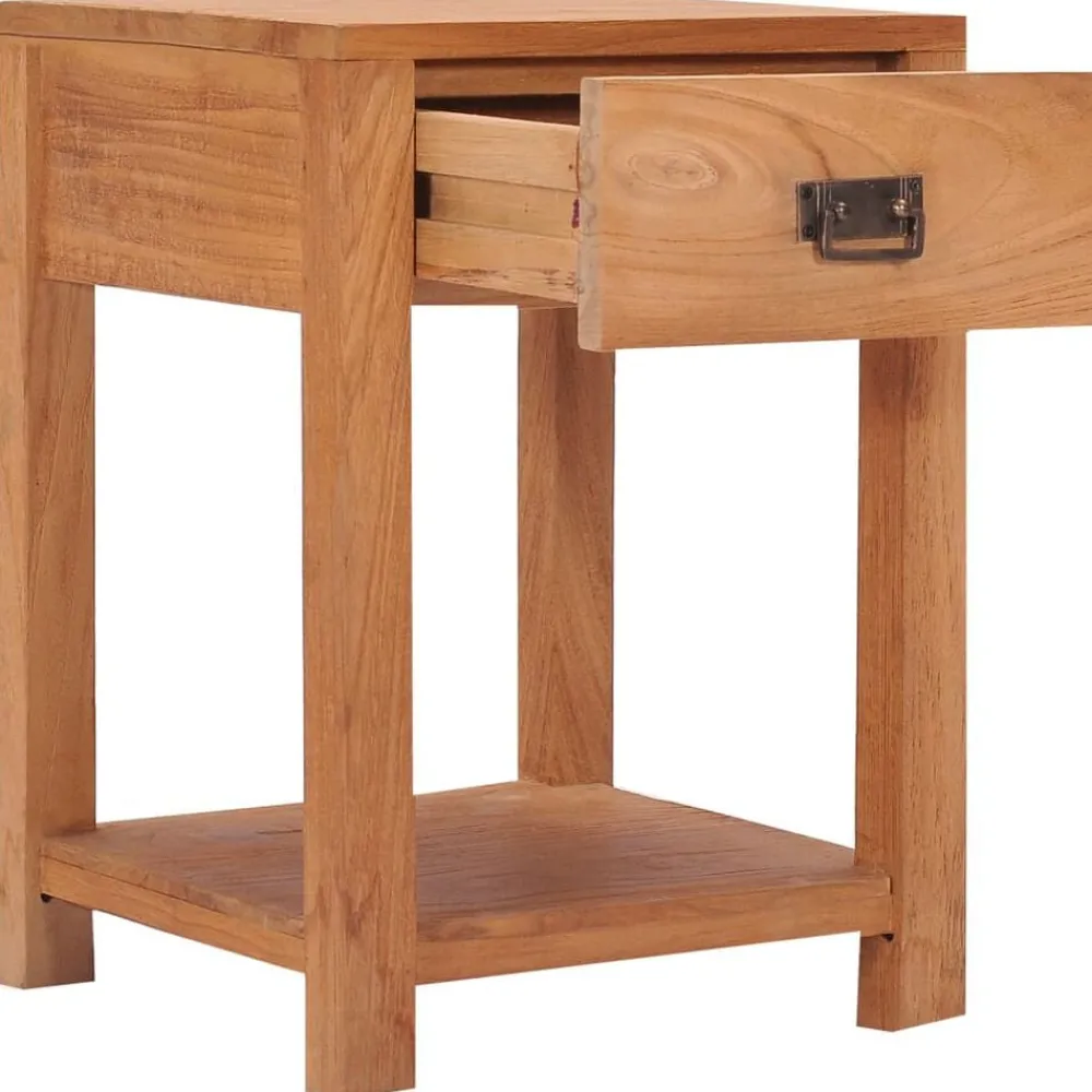 vidaXL Table de chevet 35x35x50 cm bois de teck massif