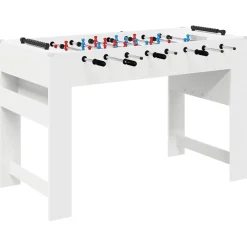 Jeux D'Intérieur-vidaXL Table de Foosball 125 x 60,5 x 80 cm Bois d'ingénierie Blanc