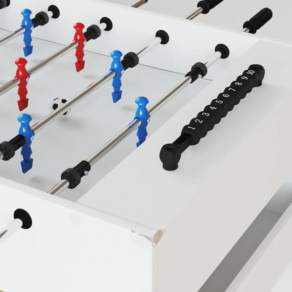 Jeux D'Intérieur-vidaXL Table de Foosball 125 x 60,5 x 80 cm Bois d'ingénierie Blanc