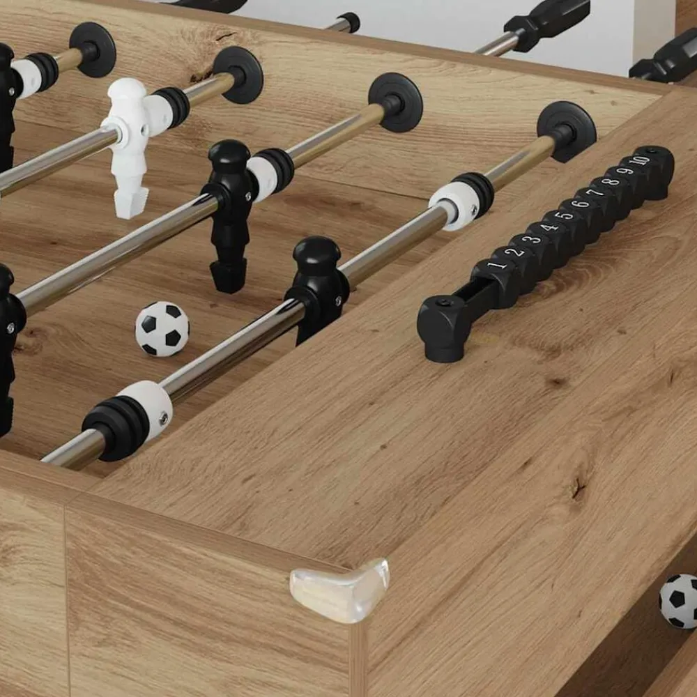 vidaXL Table de Foosball Chêne Artisanal 146,5 x 74 x 85 cm