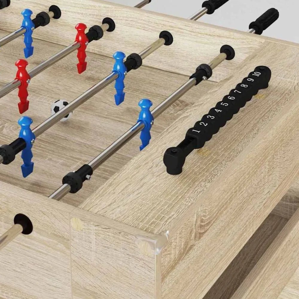 vidaXL Table de Foosball Chêne Sonoma 125 x 60,5 x 80 cm