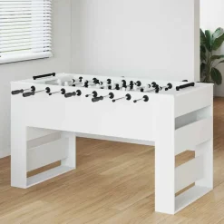 Jeux D'Intérieur-vidaXL Table de Foosball 146,5 x 74 x 85 cm Bois d'ingénierie Blanc