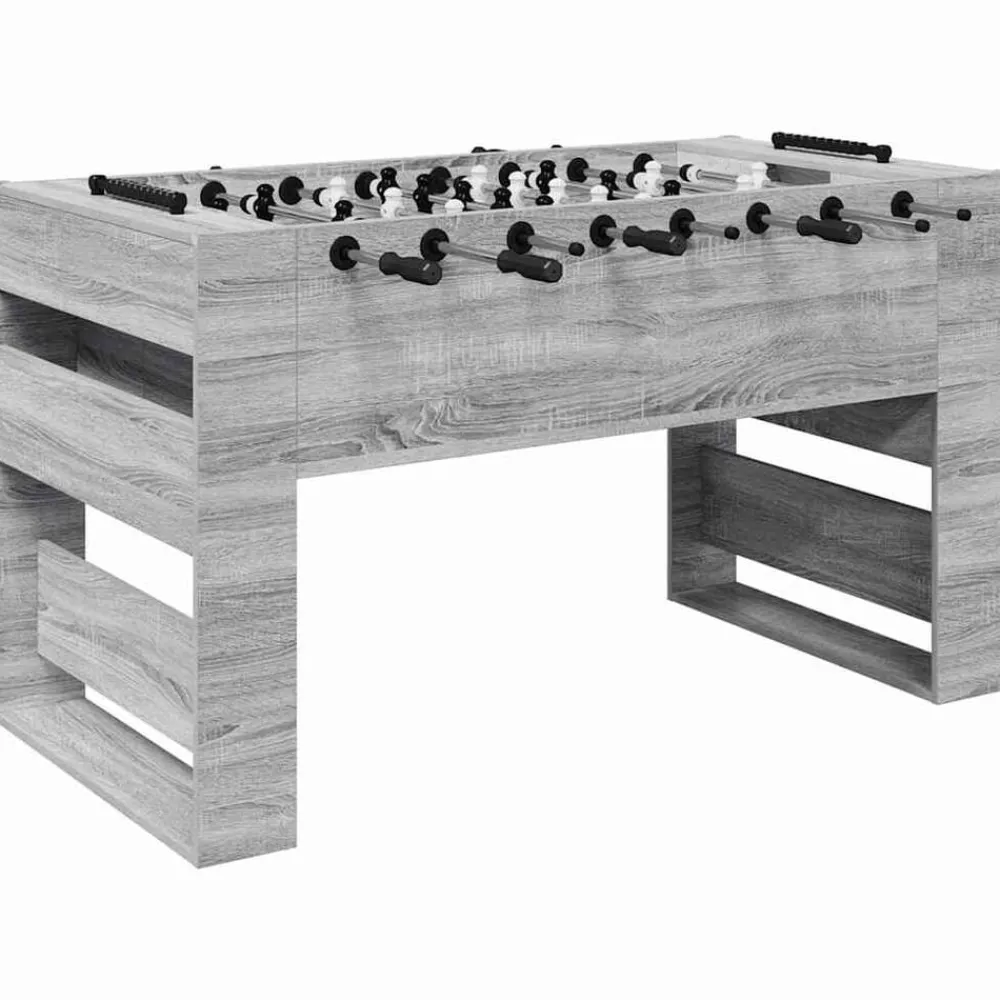 vidaXL Table de Foosball Gris Sonoma 146,5 x 74 x 85 cm