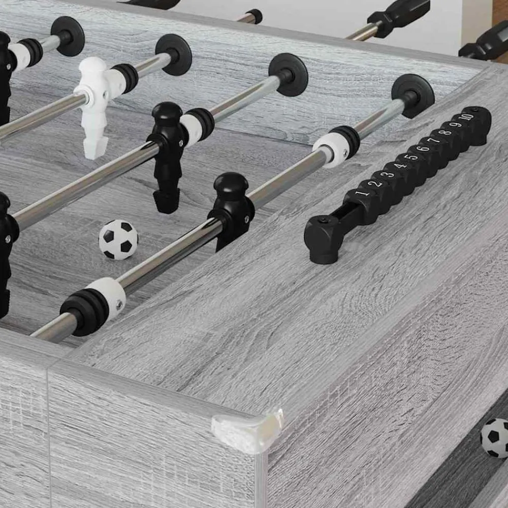 vidaXL Table de Foosball Gris Sonoma 146,5 x 74 x 85 cm