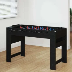 vidaXL Table de Foosball Chêne Noir 125 x 60,5 x 80 cm