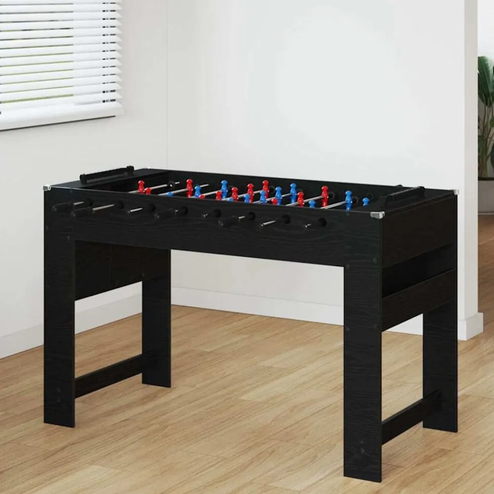 vidaXL Table de Foosball Chêne Noir 125 x 60,5 x 80 cm