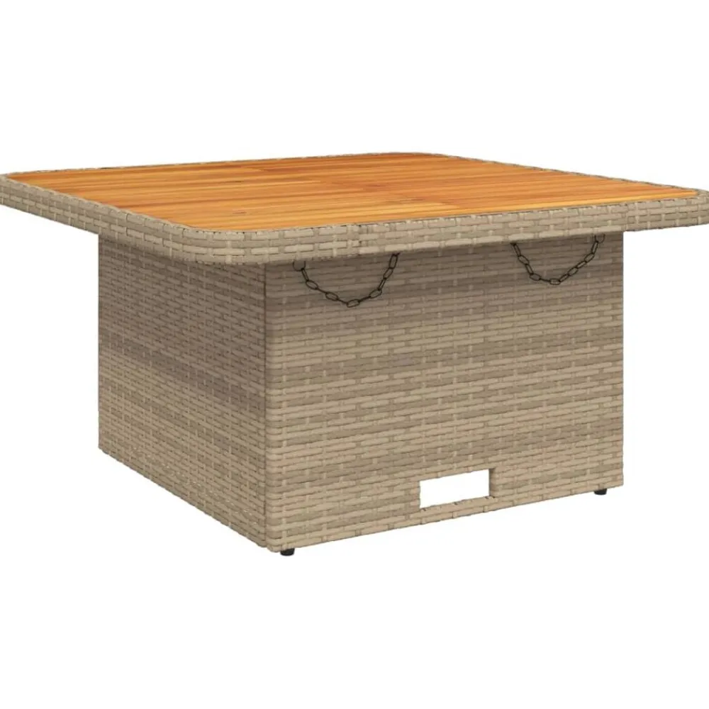 vidaXL Table de jardin 80x80x71 cm résine tressée et bois acacia
