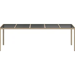 Mobilier De Jardin-vidaXL Table de Jardin Beige 250 x 100 x 75 cm polyrotin Beige et noir