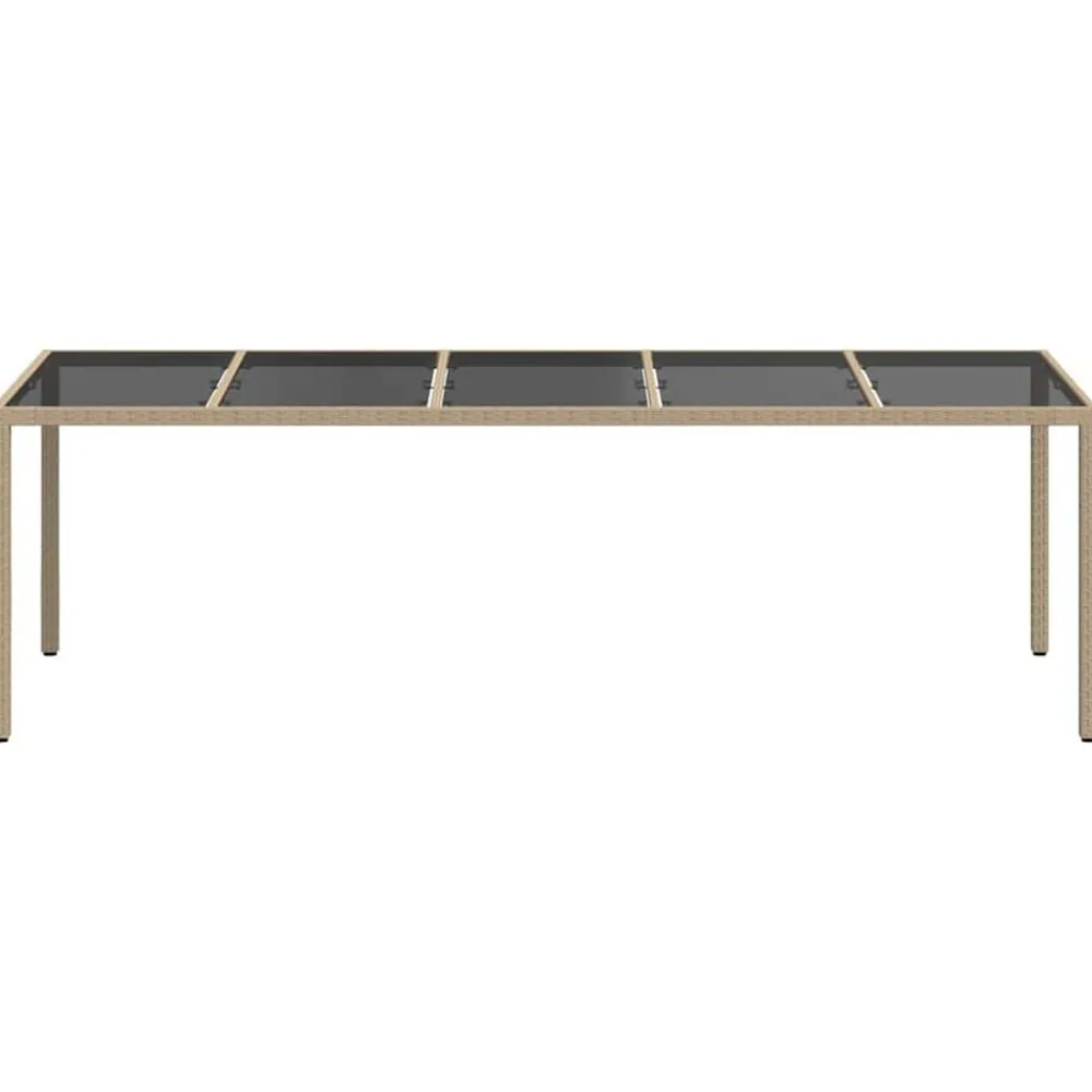 Mobilier De Jardin-vidaXL Table de Jardin Beige 250 x 100 x 75 cm polyrotin Beige et noir