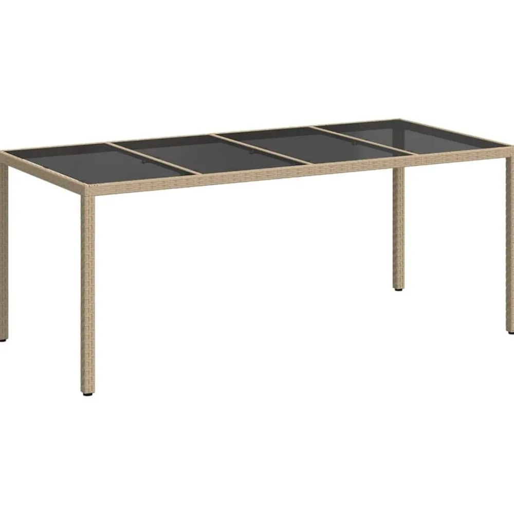 Mobilier De Jardin-vidaXL Table de Jardin Beige 190 x 90 x 75 cm polyrotin Beige et noir