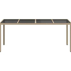 Mobilier De Jardin-vidaXL Table de Jardin Beige 190 x 90 x 75 cm polyrotin Beige et noir