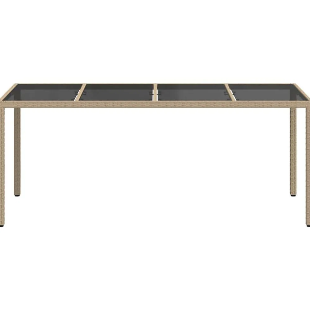 Mobilier De Jardin-vidaXL Table de Jardin Beige 190 x 90 x 75 cm polyrotin Beige et noir