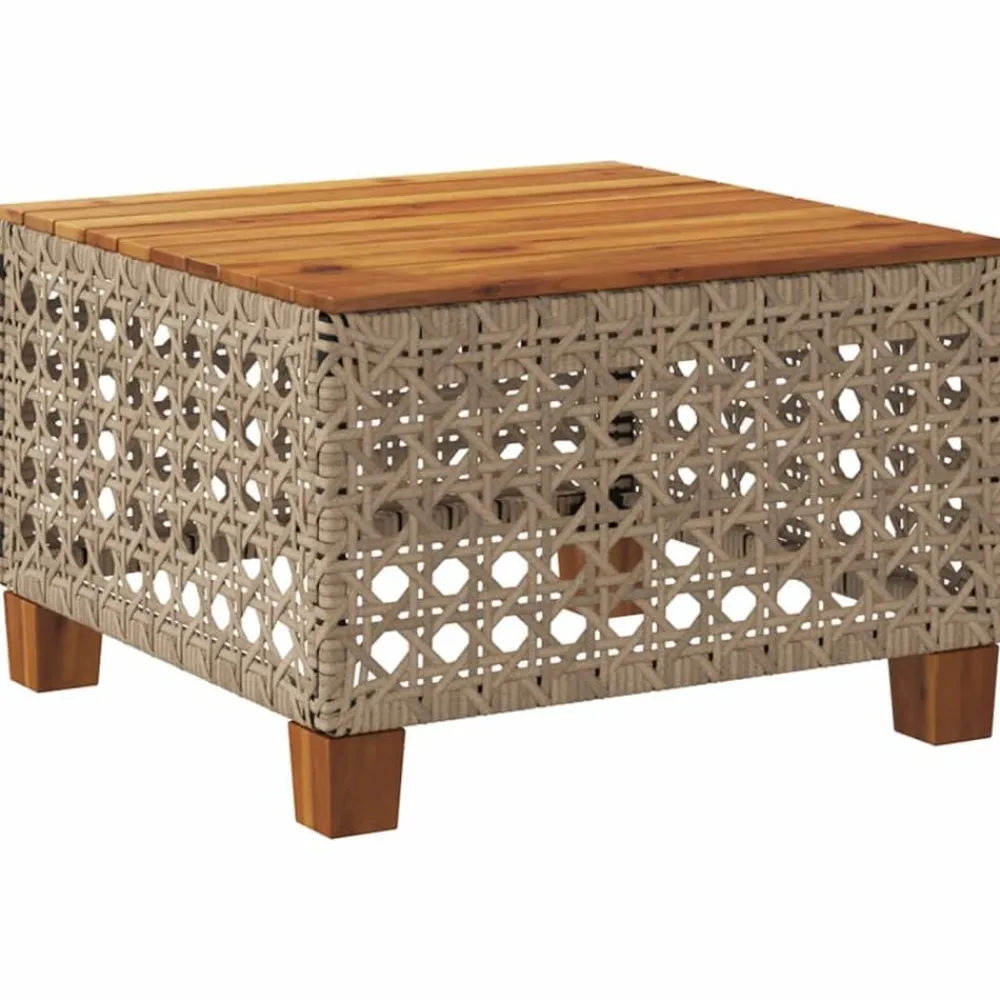 vidaXL Table de jardin 55x55x36 cm résine tressée et bois acacia