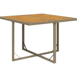 Mobilier De Jardin-vidaXL Table de jardin 109x107x74 cm Résine tressée bois massif Beige