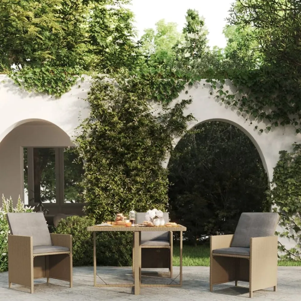 Mobilier De Jardin-vidaXL Table de jardin 109x107x74 cm Résine tressée bois massif Beige