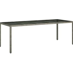 Mobilier De Jardin-vidaXL Table de Jardin Gris 250 x 100 x 75 cm polyrotin Gris et noir