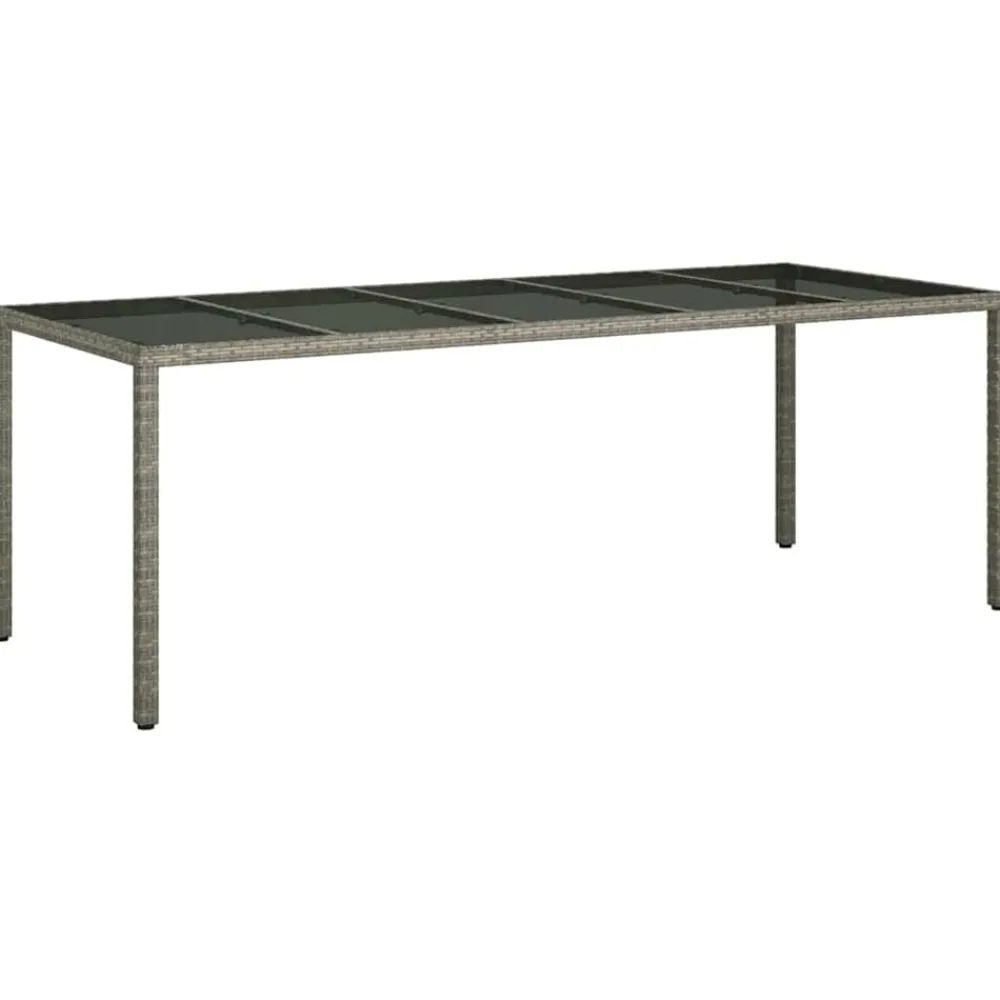 Mobilier De Jardin-vidaXL Table de Jardin Gris 250 x 100 x 75 cm polyrotin Gris et noir