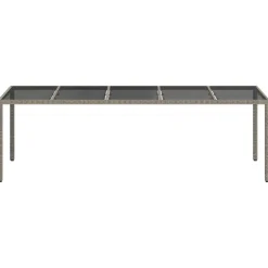 Mobilier De Jardin-vidaXL Table de Jardin Gris 250 x 100 x 75 cm polyrotin Gris et noir
