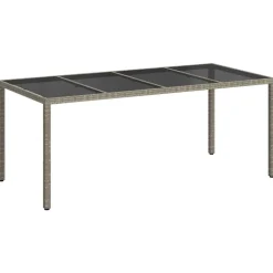 Mobilier De Jardin-vidaXL Table de Jardin Gris 190 x 90 x 75 cm polyrotin Gris et noir