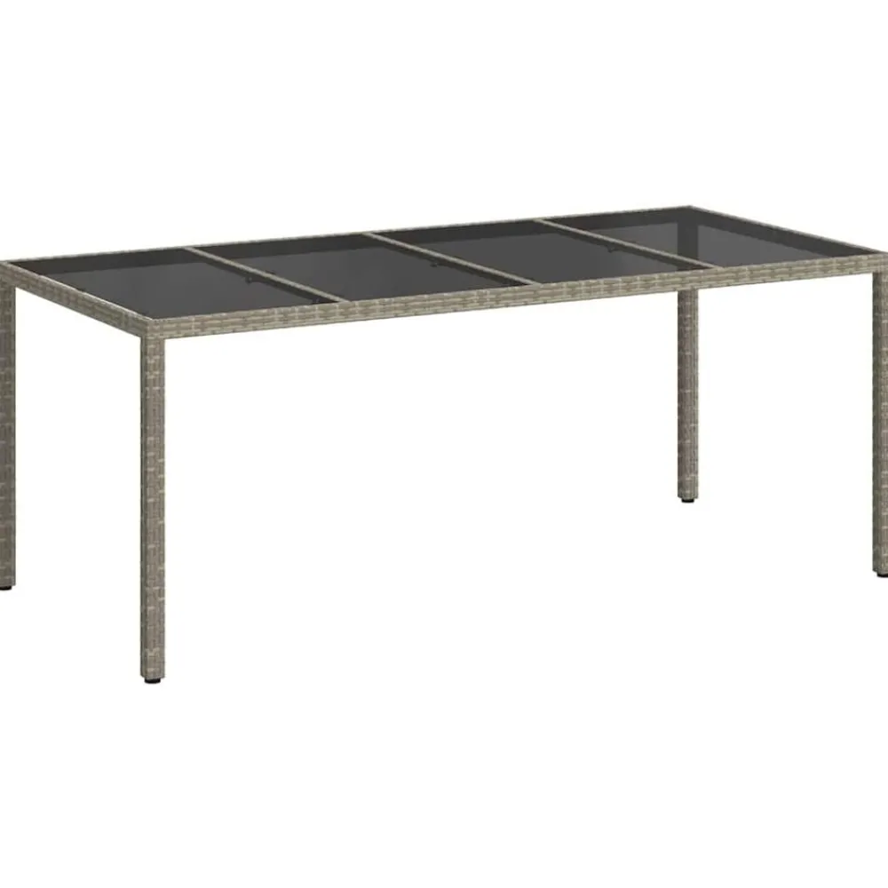 Mobilier De Jardin-vidaXL Table de Jardin Gris 190 x 90 x 75 cm polyrotin Gris et noir