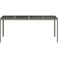 Mobilier De Jardin-vidaXL Table de Jardin Gris 190 x 90 x 75 cm polyrotin Gris et noir