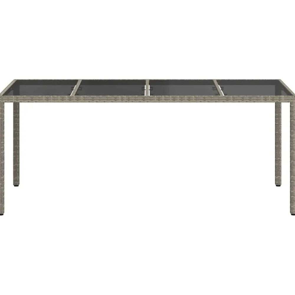 Mobilier De Jardin-vidaXL Table de Jardin Gris 190 x 90 x 75 cm polyrotin Gris et noir