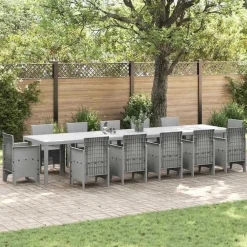 Mobilier De Jardin-vidaXL Table de Jardin 400 x 100 x 73 cm polyrotin Gris clair