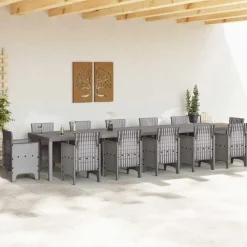Mobilier De Jardin-vidaXL Table de Jardin 400 x 100 x 73 cm polyrotin Gris clair
