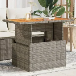 Mobilier De Jardin-vidaXL Table de jardin 100x55x73 cm résine tressée et bois acacia Gris
