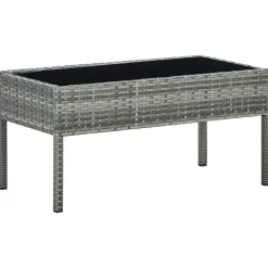 Mobilier De Jardin-vidaXL Table de jardin 75x40x37 cm Résine tressée Gris