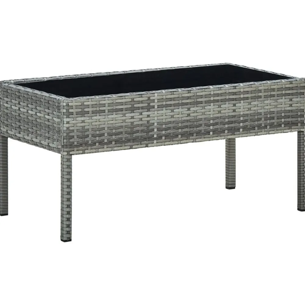 Mobilier De Jardin-vidaXL Table de jardin 75x40x37 cm Résine tressée Gris