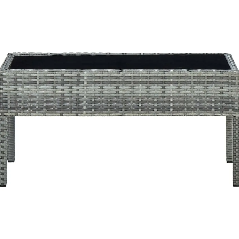 Mobilier De Jardin-vidaXL Table de jardin 75x40x37 cm Résine tressée Gris