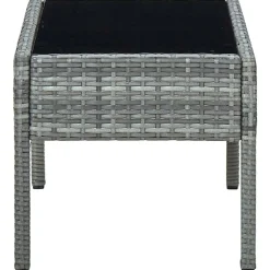 Mobilier De Jardin-vidaXL Table de jardin 75x40x37 cm Résine tressée Gris