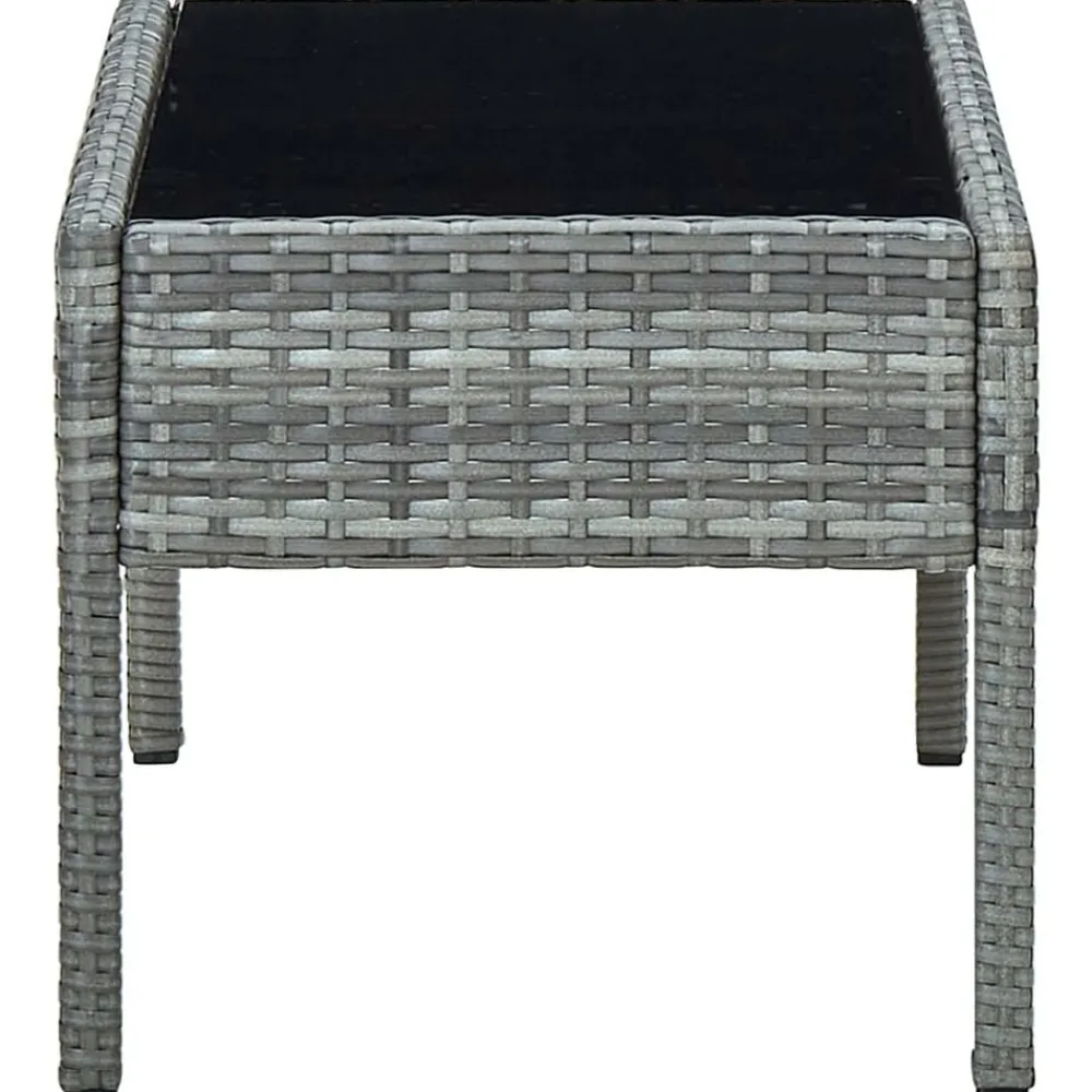 Mobilier De Jardin-vidaXL Table de jardin 75x40x37 cm Résine tressée Gris