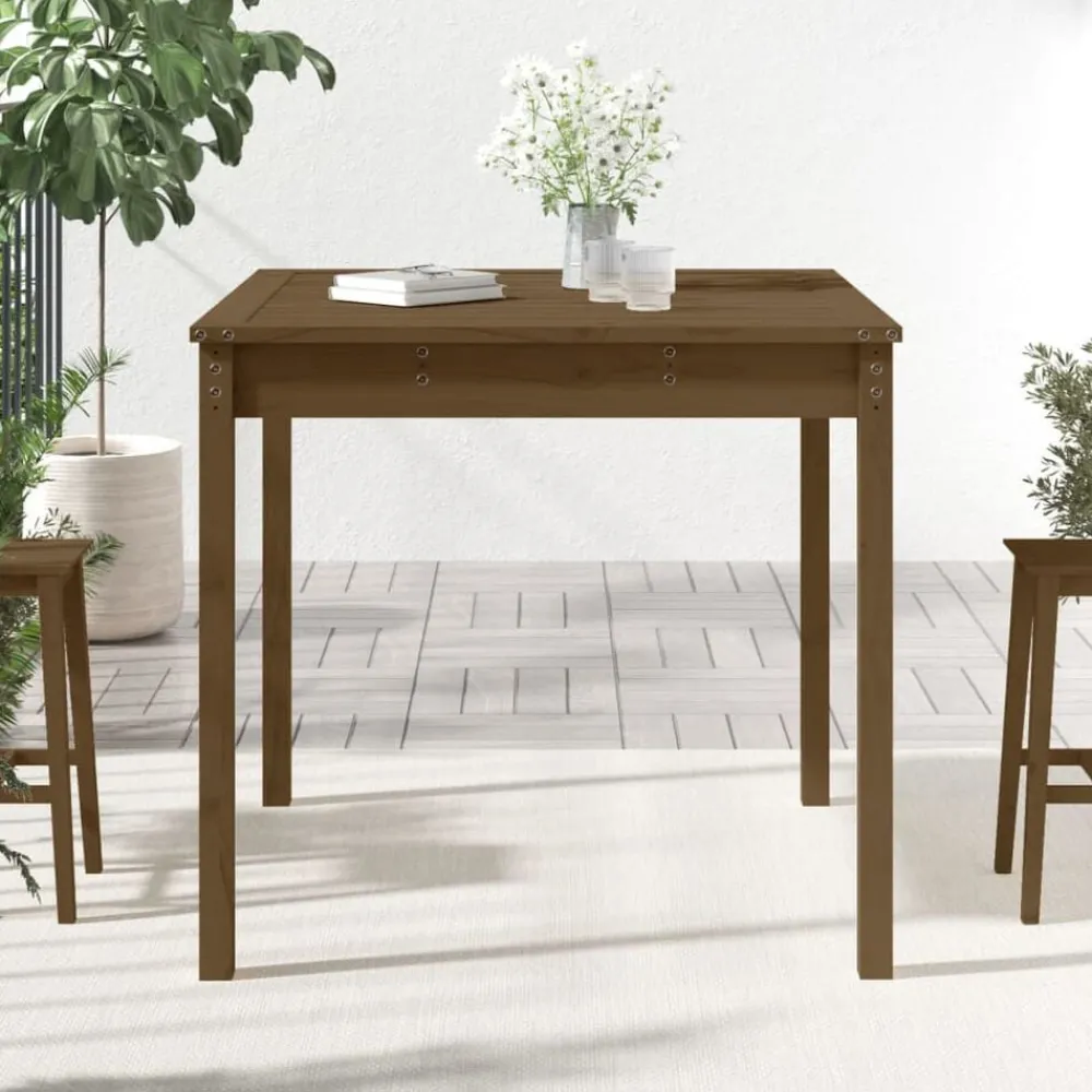 vidaXL Table de jardin marron miel 82,5x82,5x76 cm bois massif de pin