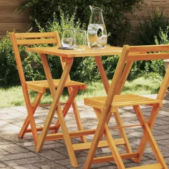 vidaXL Table de Jardin Naturel 60 x 60 x 72 cm Bois d'Acacia Massif