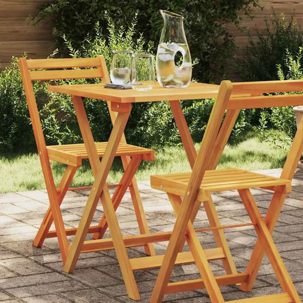 vidaXL Table de Jardin Naturel 60 x 60 x 72 cm Bois d'Acacia Massif