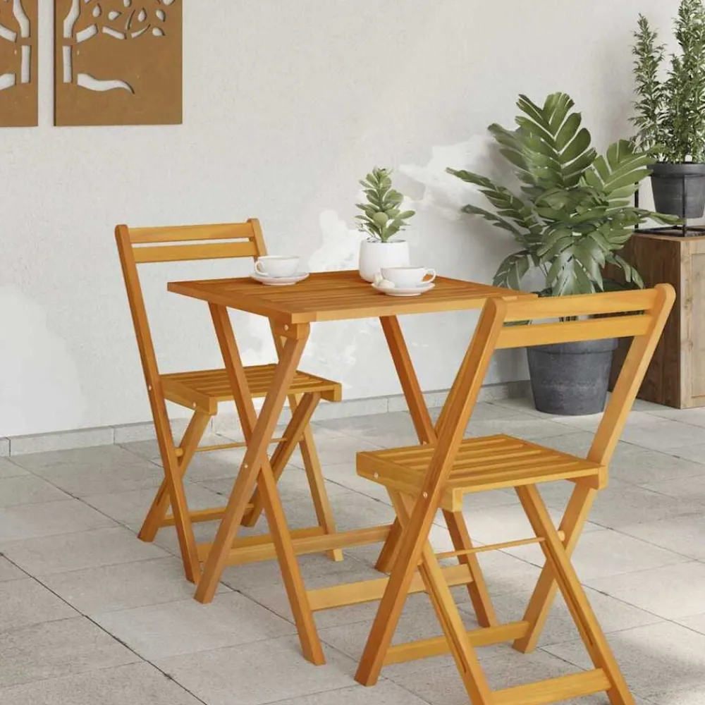 vidaXL Table de Jardin Naturel 60 x 60 x 72 cm Bois d'Acacia Massif