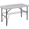 vidaXL Table de jardin pliable 122 cm blanche en HDPE