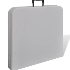 vidaXL Table de jardin pliable 122 cm blanche en HDPE