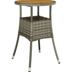 Mobilier De Jardin-vidaXL Table de jardin Ø60x75 cm Acacia et résine tressée Gris