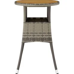 Mobilier De Jardin-vidaXL Table de jardin Ø60x75 cm Acacia et résine tressée Gris