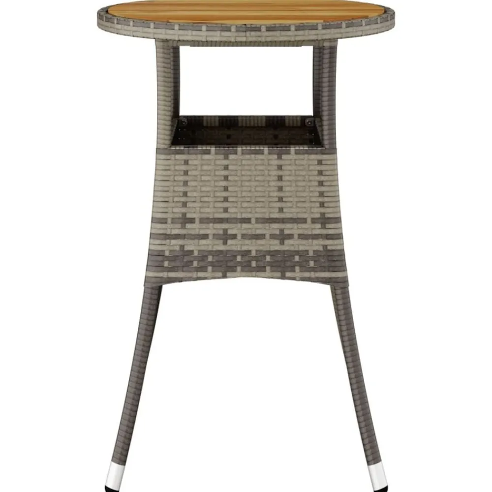 Mobilier De Jardin-vidaXL Table de jardin Ø60x75 cm Acacia et résine tressée Gris