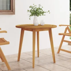 vidaXL Table de jardin Ø85x75 cm Bois d'acacia solide