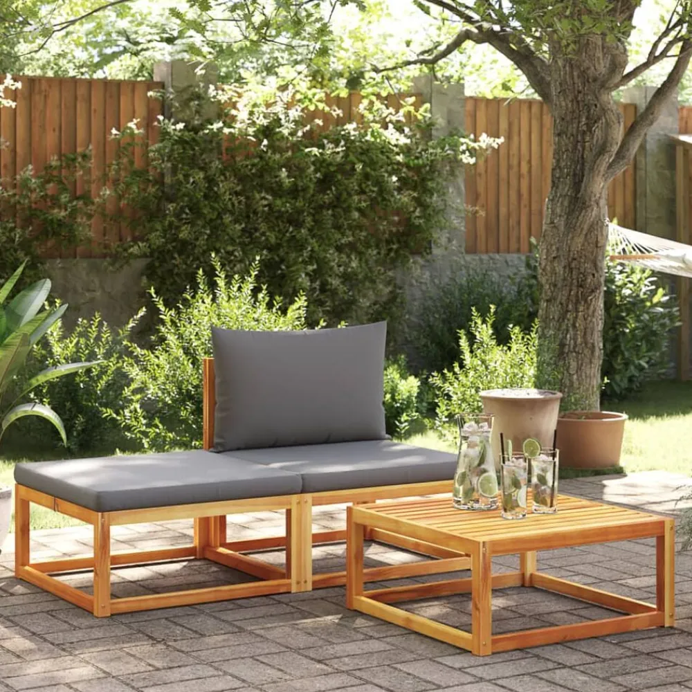 vidaXL Table de jardin 65x65x29 cm bois massif d'acacia
