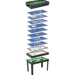Jeux D'Intérieur-vidaXL Table de jeu multiple 15 en 1 121x61x82 cm Noir
