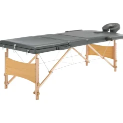 vidaXL Table de massage avec 3 zones Cadre en bois 186x68cm