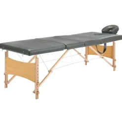 vidaXL Table de massage avec 4 zones Cadre en bois 186x68cm